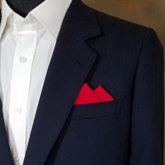 New - Red Cotton Pre-Folded Pocket Square Handkerchief Insert - Picture 1 of 5